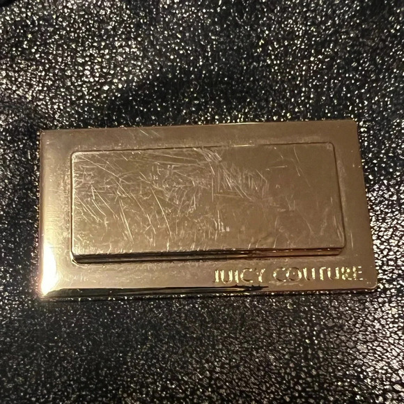 Juicy Couture Mini Backpack Black With Metallic Gold Shimmer Gold Accents EUC - Picture 6 of 7